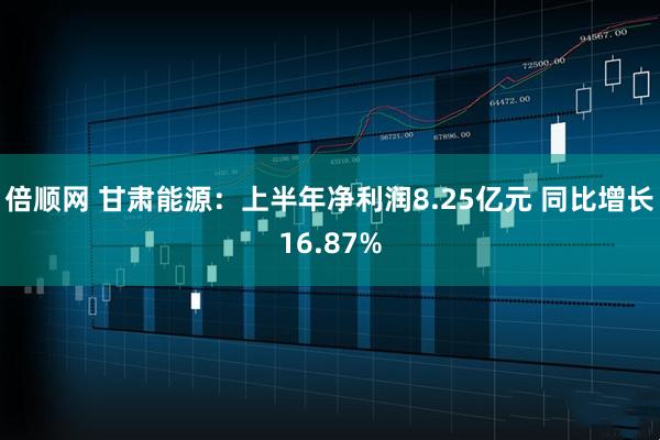 倍顺网 甘肃能源：上半年净利润8.25亿元 同比增长16.87%